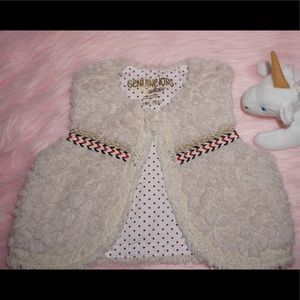 Osh Kosh Beige Faux Vest 12m-18m